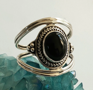 925 Sterling Silver Black Onyx Natural Gemstone Handmade <b>Crystal</b> <b>Ring</b> Women Jewelry Anniversary Perfect Gift For Her Custom Size - Product Image 3