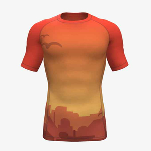 เสื้อรัดรูปป้องกันผดผื่นระบายอากาศพิมพ์ลายซับลิเมตคุณลักษณะ UPF50กันยูวีตามสั่ง - Product Image 1