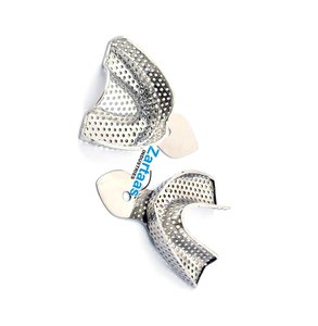 Bandejas de impresión dental de acero inoxidable de alta calidad Juego perforado de 2 piezas Tamaño XL Surgi superior e inferior - Product Image 3