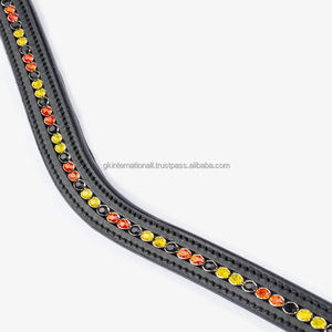 สายรัดคิ้วหนังแท้แบบโค้ง2024สำหรับขี่ม้าสายรัดคิ้วสีดำแบบ Havana ดีไซน์ทันสมัย - Product Image 2