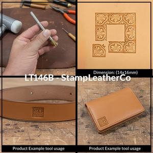 LT146B Tampon cuir pour bordure et coin orné LT146 Produit artisanal orné - Product Image 1