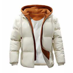 Veste d'hiver à capuche en cuir PU pour hommes Streetwear décontracté manteau bombardier surdimensionné parka épaisse pour l'extérieur manteau de grande taille - Product Image 4