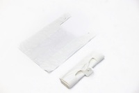 Sacs plastiques jaunes en forme de T avec poignées, jetables, en LDPE, pour le commerce, recyclables, à soufflets latéraux, impression offset