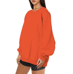 Premium Quality 100% Cotton Fleece Women's Oversize Sweatshirt Mock Neck Loose Fit Fully Customizable Streetwear <b>Top</b> for Winter - Product Image 5