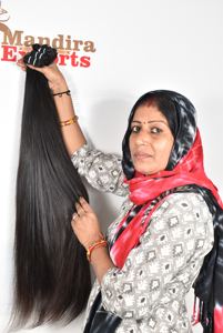 ผมต่อแท้ 100% แบบ Double Weft ธรรมชาติ นุ่มตรง สีดำ 1B ผมบริสุทธิ์จากวัดอินเดีย แบบ Remy  แบบ Super Wave - Product Image 5