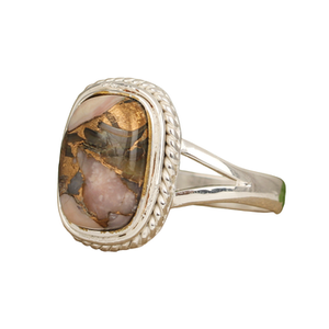 Meilleure vente 10x14mm bague pour femme en argent sterling 925 massif faite à la main Unique Designer opale Octa forme de coussin naturel rose lisse - Product Image 4