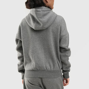 เสื้อฮู้ดซิปสั้นคอเต่าผ้าฝ้าย 100% ระบายอากาศได้ดี ไม่เป็นขุย สำหรับผู้ชายและผู้หญิง ลายโลโก้แบบกำหนดเอง สำหรับฤดูใบไม้ร่วง - Product Image 5