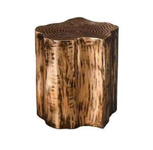 Mesa auxiliar de tronco de árbol de aluminio con acabado antiguo utilizado para la decoración interior de la sala de estar muebles hechos a mano de calidad de lujo - Product Image 1