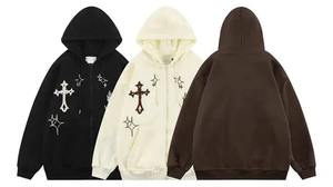 คุณภาพสูง OEM ผู้ชายที่กําหนดเองผ้าฝ้ายขนแกะเสื้อกันหนาวหมวกฤดูหนาวปัก Hoodies ขนาดใหญ่ - Product Image 4