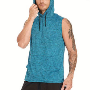 Sudadera con capucha de gimnasio para hombre sin mangas con diseño OEM personalizado de la mejor calidad Estilo Jersey MOQ bajo con cuello con capucha Precio barato con servicio - Product Image 5