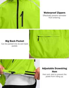 Mens High Visibility Yellow <b>Silver</b> Reflective Waterproof ANSI Class 2 LED Flash Logo Work Jacket Cotton Material for - Product Image 3