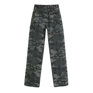 Personalizado de los hombres ligeros de cintura alta de camuflaje Cargo Joggers Pantalones de pana recta cintura elástica estilo casual pantalones masculinos - Product Image 3