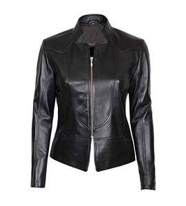 เสื้อเบลเซอร์หนังสำหรับผู้หญิงเสื้อแจ็กเก็ตซาตินแขนยาวผ้าไนลอน - Product Image 5