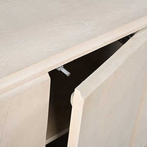 Aparador Moderno Milo de Madera de Mango Maciza con 4 Puertas y Acabado Blanqueado para Sala de Estar y Dormitorio - Product Image 4