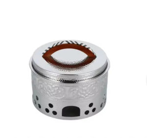 Plat de service élégant en acier inoxydable et chauffe-plat conçu avec photophore parfait pour les fêtes de mariage et le stockage élégant des aliments - Product Image 1