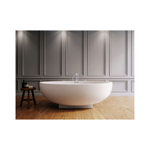 Baignoire en pierre naturelle faite à la main Bali gris foncé baignoires autoportantes sculptées à la main traditionnelles pour salle de bain avec rivière - Product Image 5