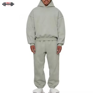 2025 hommes hiver grande taille Sport survêtements avec Logo personnalisé 100% coton coupe-vent séchage rapide Jogging ensemble de vêtements de sport - Product Image 3
