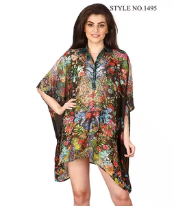 Robes de villégiature décontractées pour femmes Style confortable Spandex 100% Coton Laine À la mode Élégant pour les vacances Plage Brodée - Product Image 2