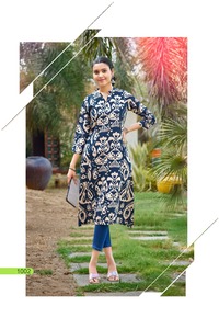 Nuevo lanzamiento Heavy Rayon Printed Women's Twinset Tops con bolsillo Formal Summer Woven Collection - Product Image 2