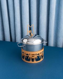 Pot chaud classique décoratif du Moyen-Orient fait à la main fait à la main, aspect arabe, chauffe-plats pour buffet - Product Image 2