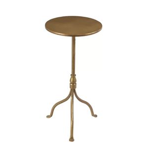Table d'appoint trépied en laiton, structure ronde et mince, style artistique, pour une décoration intérieure contemporaine raffinée - Product Image 1