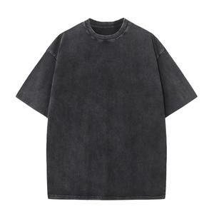 Logo personnalisé streetwear lavé à l'acide Distressed Heavyweight blank surdimensionné grande taille meilleure qualité OEM T-shirts pour hommes à épaules dénudées - Product Image 3