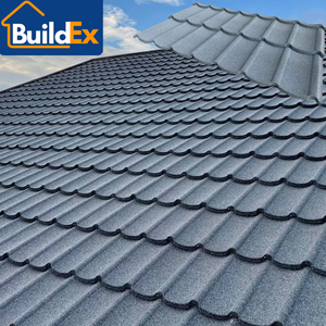 Venta caliente gris claro galvanizado <span class=keywords><strong>Tudor</strong></span> piedra recubierta teja Fácil instalación estructura robusta para <span class=keywords><strong>casa</strong></span> de África - Product Image 2