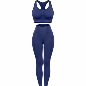 Ensemble de yoga sans couture écologique de haute qualité pour femmes soutien-gorge de sport au dos réglable avec décor à glissière pour ensembles de fitness et de yoga - Product Image 4