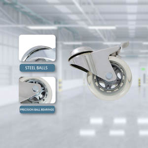 Rodillo de rueda Kingpin hueco de estilo libre plano de 75mm con rueda de hoja de rueda de polipropileno de poliuretano de acero - Product Image 4