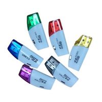 Mini lector de tarjetas SD de tamaño lindo, adaptador de memoria TransFlash, diseño diferente con interfaz USB, regalo de promoción