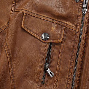 Vestes en cuir d'hiver imprimées personnalisées directement en usine dernière conception avec col montant et veste en tissu de toile en peau de vache pour hommes - Product Image 5