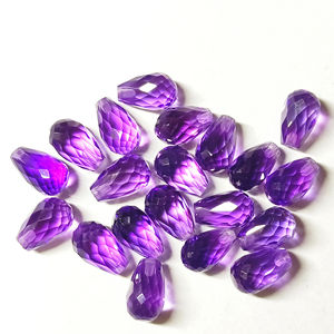 ลูกปัดอเมทิสต์แอฟริกันแบบเจาะด้านบนขนาด5x8มม. ลูกปัดอเมทิสต์ทรงลูกแพร์ - Product Image 1