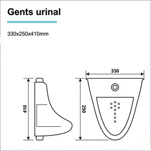 Urinoir en céramique moderne pour hommes, pour utilisation dans les salles de bain des hôtels et des hôpitaux, type mural ou sur pied - Product Image 2