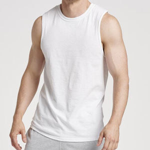 Venta al por mayor de alta calidad en blanco hombres tanque ácido lavado camiseta sin mangas hombres deporte gimnasio camiseta sin mangas lavado con ácido camiseta sin mangas para hombres - Product Image 1