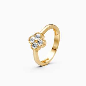 Anillo Ecológico con Diamante de Laboratorio Floral en Oro con Diamante Cultivado en Laboratorio de 0.28 Ct |   En oro amarillo, blanco y rosa de 9 quilates - Product Image 1