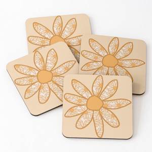 1621 <b>Set</b> of 4 Over Printed Tea Serving Coasters Mango Wood/Acacia Wood Mats & Pads - Product Image 6