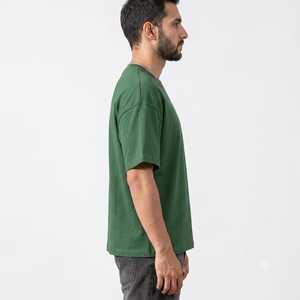 เสื้อยืดผู้ชายปักลายสีเขียว ผ้าถัก แห้งเร็ว ใส่สบายสำหรับฤดูร้อน แขนสั้น โลโก้ด้านหน้า - Product Image 3