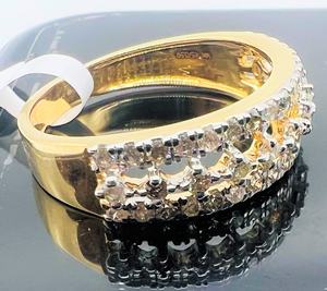 Elegante anillo de diamantes para mujer, K oro sólido de 14/18K, Diamante de corte redondo genuino, joyería fina hecha a mano - Product Image 4