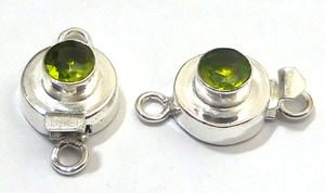 Piedra preciosa de peridoto 1 hebra, 2 y 3 hebras cierre de caja 925 Starling plateado 21X12X8MM Cierre de fabricación de joyas B751 - Product Image 3