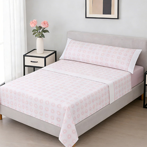 Cotton Polyester Woven Minimalist Geometric 3 Piece <b>Sheet</b> Set <b>Flat</b> <b>Fitted</b> <b>Sheets</b> Pillowcases For Home Beds - Product Image 3