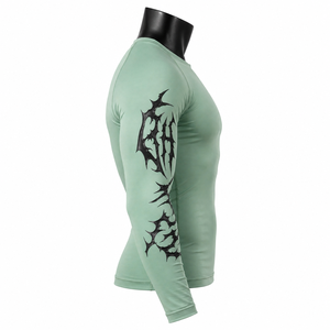 <b>Custom</b> Men’s Long Sleeve <b>Compression</b> <b>Shirt</b> Printed Sleeve <b>Design</b> Quick Dry Gym Fitness Rash Guard Athletic Performance Wear - Product Image 4