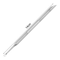 Pousse-cuticules en acier inoxydable à tête plate biseautée, tablette de ponçage pour nail art, bâtonnets de manucure réutilisables à double usage pour ongles