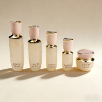 Flacons pompe cylindriques personnalisés pour lotion, sérum, crème visage, pots de crème 50g, ensemble d'emballages cosmétiques de luxe en verre, flacons de soin de la peau de luxe