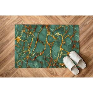 Tapis en marbre vert et or, Tapis en marbre doré, Tapis classique, Tapis en marbre, Tapis vert, Tapis à poils doux - Product Image 5