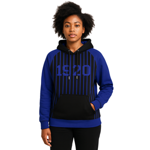 Anno di fondazione 1920 Zeta Phi Beta Black Body Pullover blu Raglan felpa con cappuccio abbigliamento personalizzato Divine Nine HBCU - Product Image 1
