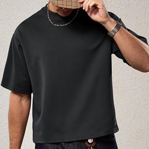 T-shirts amples et courts personnalisés effet vieilli, T-shirts vierges 100 % coton coupe oversize, T-shirts vintage pour hommes coupe carrée – Vente en gros - Product Image 4