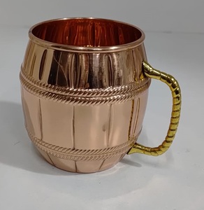 Metal Moscow Mule <b>Mugs</b> <b>with</b> Brass <b>Handle</b> 100% Copper for Home & Hotel Decorative - Product Image 1