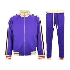 เซ็ตเสื้อสเวตเตอร์และซิปของผู้ชายคลาสสิกชุดวอร์มกีฬาสองชิ้นสำหรับยิมกิจกรรมกลางแจ้ง - Product Image 1