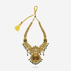 Collar de cadena de latón chapado en oro para boda con cuentas de diamantes religiosas - Product Image 4