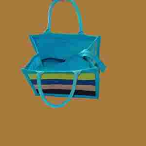 <b>Personalised</b> Large Jute Tote <b>Bag</b> with Wild Flowers Floral Design Customised <b>Shopping</b> and Gift <b>Bag</b> - Product Image 6